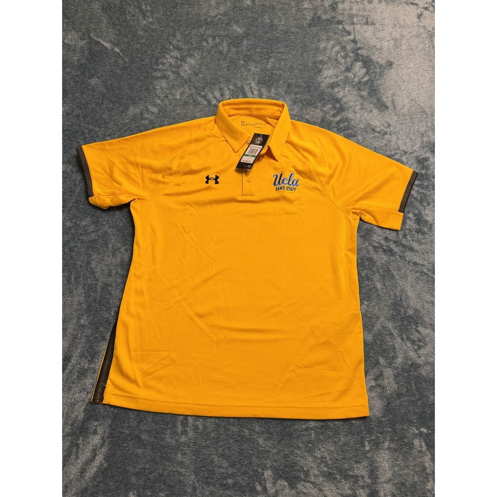 Under Armour UCLA Game Staff Polo Large Men Gold NWT HeatGear Performance